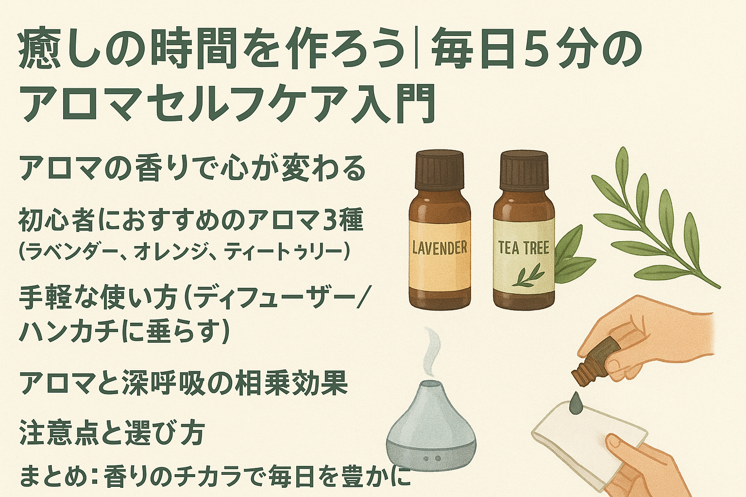 癒しの時間を作ろう｜毎日5分のアロマセルフケア入門